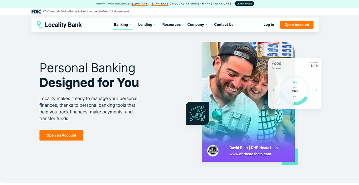Locality Bank website